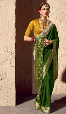 crepe georgette saree with zari weaving soft saree with blouse 4
