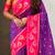 Soft silk lotus paithani zari woven saree