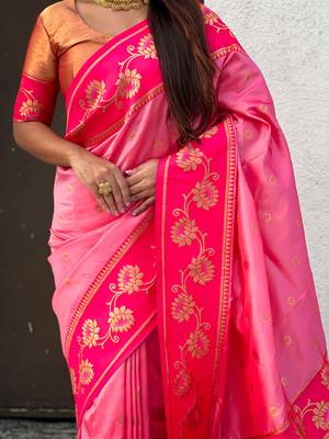 Soft silk lotus paithani zari woven saree 3