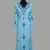 Turquoise-blue color Handmade Moroccan Kaftan with hijjab