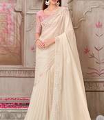 cream,pink silk blend embroidered wedding-sarees