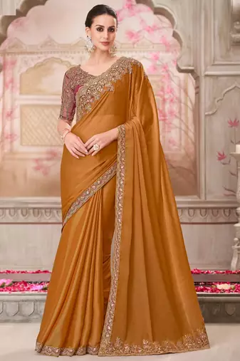 pink silk blend embroidered bridal-sarees