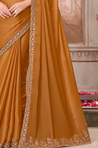 pink silk blend embroidered bridal-saree