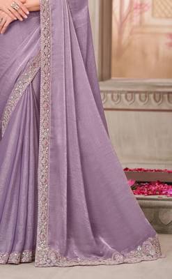 lavender silk blend embroidered bridal-saree 4