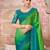 Multi green chiffon embroidered bridal-sarees