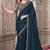 Teal green georgette embroidered bridal-sarees