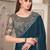 Teal green georgette embroidered bridal-sarees