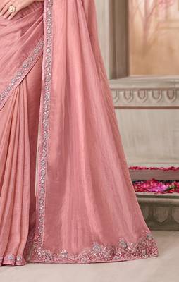 peach silk blend embroidered ethnic-saree 4