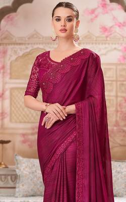 pink silk blend embroidered ethnic-saree 3