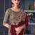 maroon,beige silk blend embroidered ethnic-sarees