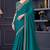 turquoise green silk blend embroidered ethnic-sarees