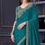 turquoise green silk blend embroidered ethnic-sarees