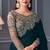 Teal green,beige georgette embroidered party-wear-sarees