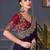 Purple,red georgette embroidered party-wear-sarees