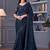 dark blue silk blend embroidered party-wear-sarees