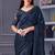 dark blue silk blend embroidered party-wear-sarees
