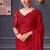 hot red silk blend embroidered party-wear-sarees