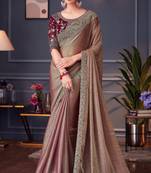 beige,maroon silk blend embroidered party-wear-sarees