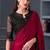 Red,black chiffon embroidered party-wear-sarees