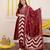Floral printed maroon pure cotton kurta set with trouser & dupatta