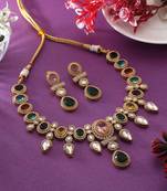 Multi color american diamond necklace set