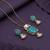 Green color american diamond necklace set