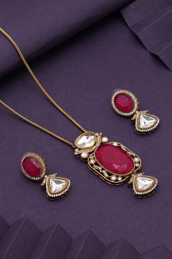 Rani color american diamond necklace set