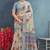 Beige color digital flower printed linen cotton saree with blouse