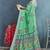 Green color digital flower printed linen cotton saree with blouse
