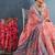 Pink color digital flower printed linen cotton saree with blouse