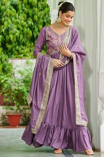 Vichitra silk with rich embroidered zari & thread work