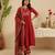 Maroon hand woven chanderi kurta set
