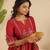 Maroon hand woven chanderi kurta set
