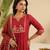 Maroon hand woven chanderi kurta set