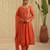 Orange hand woven chanderi kurta set