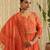 Orange hand woven chanderi kurta set