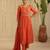 Orange hand woven chanderi kurta set