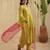 Mehendi green hand woven chanderi kurta set