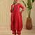 Red hand woven chanderi kurta set