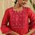 Red hand woven chanderi kurta set