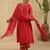 Red hand woven chanderi kurta set