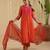 Orange hand woven chanderi kurta set