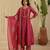 Magenta hand woven chanderi kurta set