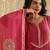 Magenta hand woven chanderi kurta set