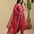 Magenta hand woven chanderi kurta set