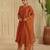 Rust hand woven chanderi kurta set
