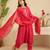 Hot pink hand woven chanderi kurta set