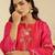 Hot pink hand woven chanderi kurta set