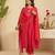 Hot pink hand woven chanderi kurta set