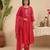 Red hand woven chanderi kurta set